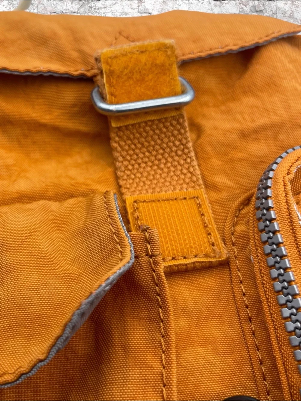 Kipling Vintage Crinkle Nylon Cargo Drawstring Mini Backpack – Orange